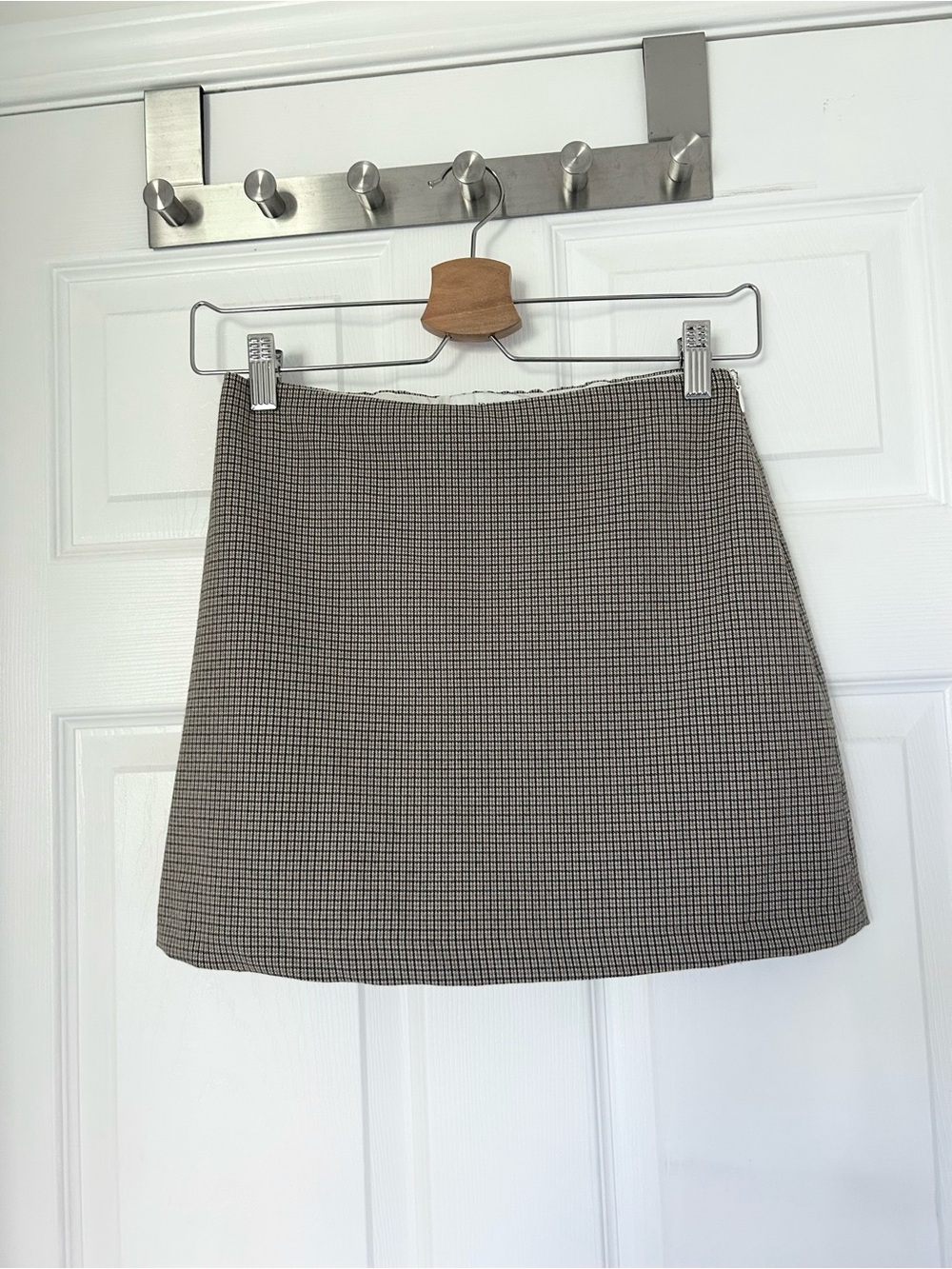 A&F Check Mini Skirt - Brown/Black - size XS